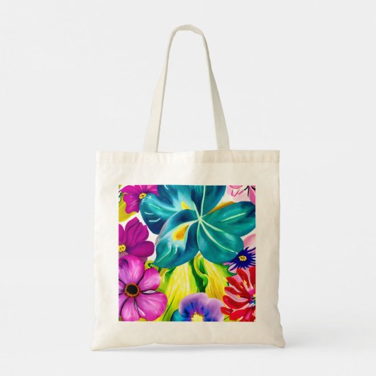 Bright Floral Canvas Tas (Achterkant)