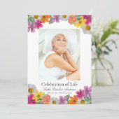 Bright Floral Celebration of Life Program Kaart (Staand voorkant)