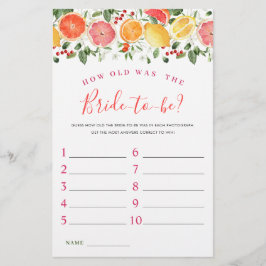 Bright Floral Citrus Slice Vrijgezellenfeest spel