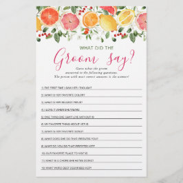 Bright Floral Citrus Slice Vrijgezellenfeest spel