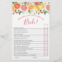 Bright Floral Citrus Slice Vrijgezellenfeest spel