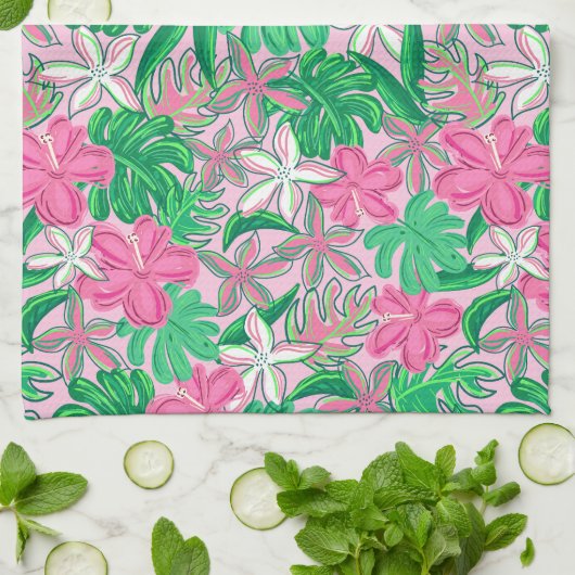 Bright Floral Coastal Theedoek (Gevouwen)