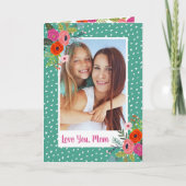 Bright Floral Custom Moederdag fotokaart Kaart (Voorkant)