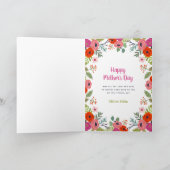 Bright Floral Custom Moederdag fotokaart Kaart (Binnen)