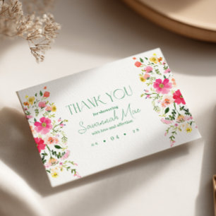 Bright Floral Dank u kaart   Kleurrijke douche