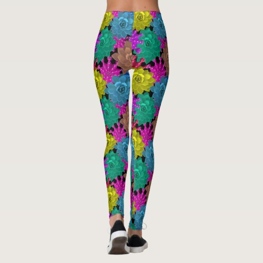 Bright Floral Design Yogabroek Leggings (Achterkant)
