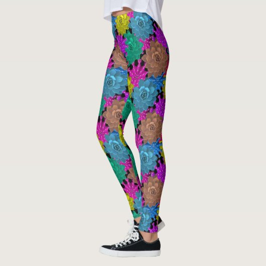 Bright Floral Design Yogabroek Leggings (Links)