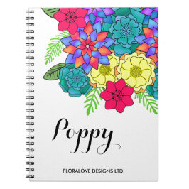 Bright Floral Designer Colorful ventilator Notitieboek