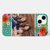 Bright Floral en Stippen Custom Foto Case-Mate iPhone Case (Achterkant (horizontaal))