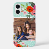 Bright Floral en Stippen Custom Foto Case-Mate iPhone Case (Achterkant)