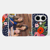 Bright Floral en Stippen Custom Foto Case-Mate iPhone Case (Achterkant (horizontaal))