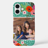 Bright Floral en Stippen Custom Foto Case-Mate iPhone Case (Achterkant)