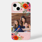 Bright Floral en Stippen Custom Foto Case-Mate iPhone Case (Achterkant)