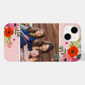 Bright Floral en Stippen Custom Foto Case-Mate iPhone Case (Achterkant (horizontaal))