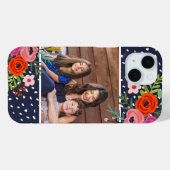 Bright Floral en Stippen Custom Foto Case-Mate iPhone Case (Achterkant (horizontaal))