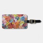 Bright Floral Flower Bagagelabel Modern Design (Voorkant horizontaal)