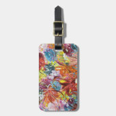 Bright Floral Flower Bagagelabel Modern Design (Voorkant verticaal)