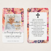 Bright Floral Foto Sympathie Uitvaartgebed Kaart (Voorkant /achterkant)