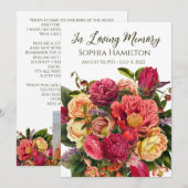 Bright Floral Funeral Sympathie Fotogeerkaart Kaart (Voorkant / Achterkant)