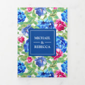 Bright Floral Garden Foto bruiloft Drieluik Uitnodiging (Cover)