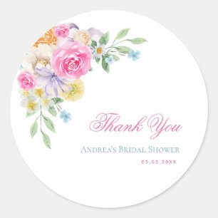 Bright Floral Garden Party Vrijgezellenfeest Bedan Ronde Sticker