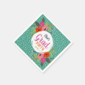 Bright Floral gepersonaliseerd Afstudeerder Party Servetten (Hoek)