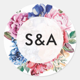 Bright floral gepersonaliseerde initiaal stickers