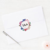 Bright floral gepersonaliseerde initiaal stickers (Envelop)
