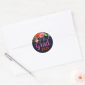Bright Floral Graduation Ronde Sticker (Envelop)