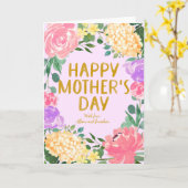 Bright Floral Happy Mothers Day Holiday Kaart (Gele Bloem)