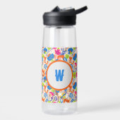 Bright Floral Initial Water Bottle Waterfles (Links)