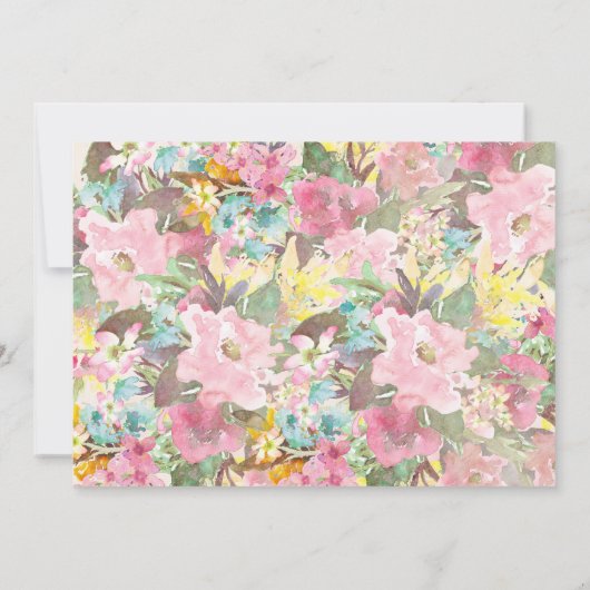 Bright Floral Invitation Kaart (Achterkant)
