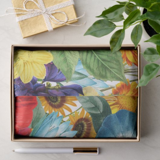 Bright Floral kleurrijke wilde bloemen Tissuepapier (Geschenk)