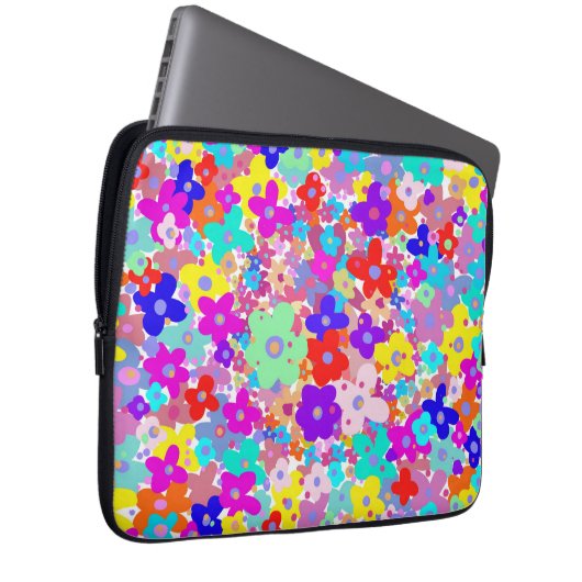 Bright Floral-laptophoes Laptop Sleeve (Voorkant Rechts)