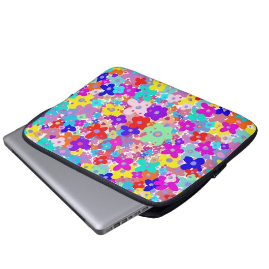 Bright Floral-laptophoes Laptop Sleeve (Voorkant onderkant)