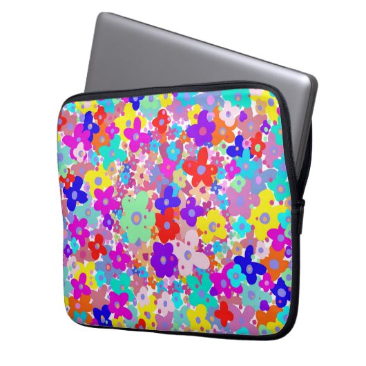 Bright Floral-laptophoes Laptop Sleeve (Voorkant Links)