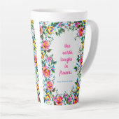 Bright Floral Laughter Dot Grid Journal Latte Mok (Rechterhoek)