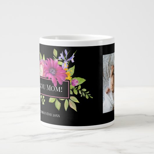 Bright Floral Lijst met foto-Moederdag Grote Koffiekop (Voorkant)