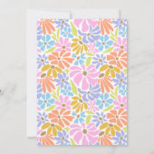 Bright Floral Lijst Verjaardagsfeest Kaart (Achterkant)