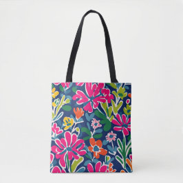 Bright floral matisse stijl kunst canvas tas