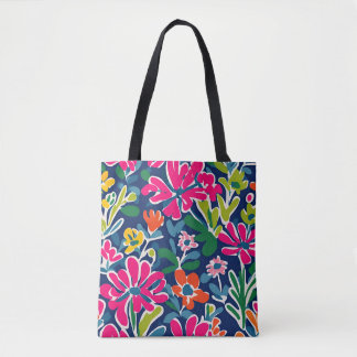 Bright floral matisse stijl kunst canvas tas