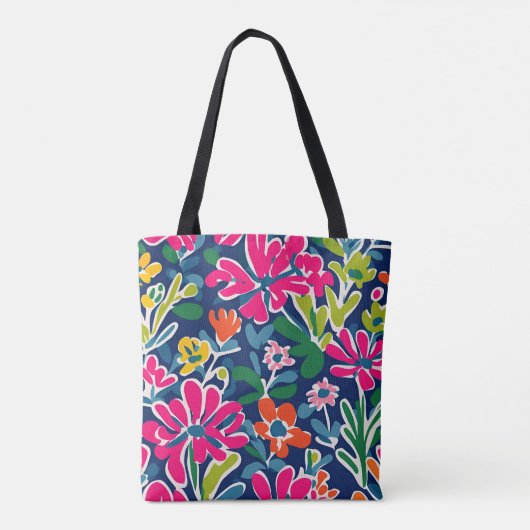 Bright floral matisse stijl kunst canvas tas (Achterkant)