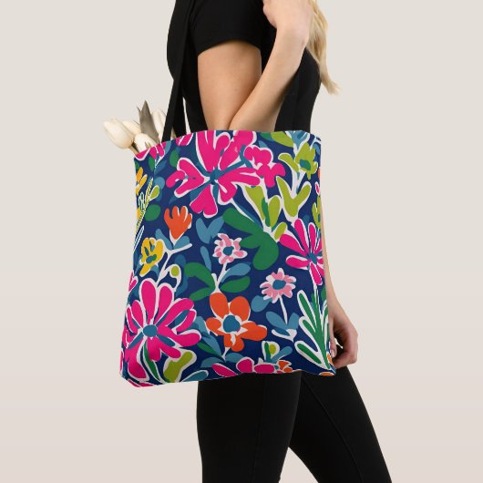 Bright floral matisse stijl kunst canvas tas (Dichtbij)