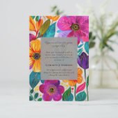 Bright Floral Memorial Foto Sympathy Begrafenis Bedankkaart (Staand voorkant)