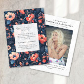 Bright Floral Memorial Foto Sympathy Begrafenis Bedankkaart