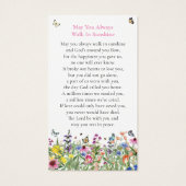 Bright Floral Memorial Funeral Prayer Kaart (Achterkant)