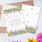 Bright Floral Memorial viering van het leven Bedankkaart