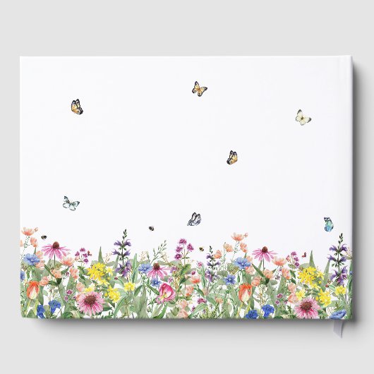 Bright Floral Memorial viering van het leven Gastenboek (Achterkant)