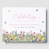 Bright Floral Memorial viering van het leven Gastenboek (Voorkant)