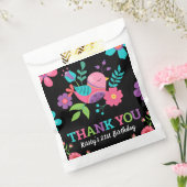 Bright Floral Mexican Fiesta Birthday Party Bedankzakje (Gezegeld)